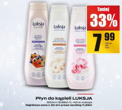 Płyn do kąpieli LUKSJA różne rodzaje promocja w Supeco