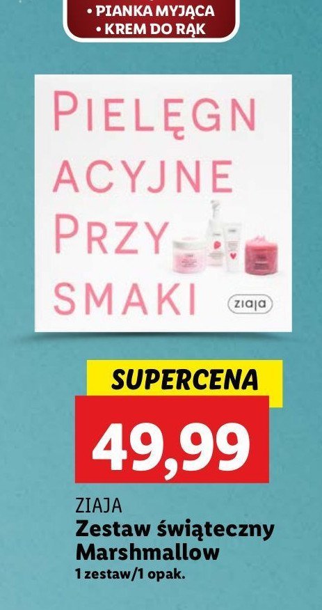 Zestaw w pudełku marshmallow peeling cukrowy 300 ml + żel do kapieli 300 ml + pianka myjąca 250 ml + krem do rąk 50 ml Ziaja zestaw promocja