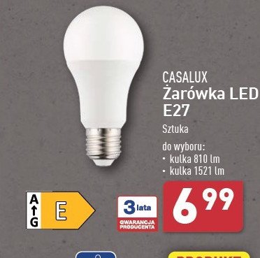 Żarówka led e27 kulka 810 lm Casalux promocja w Aldi