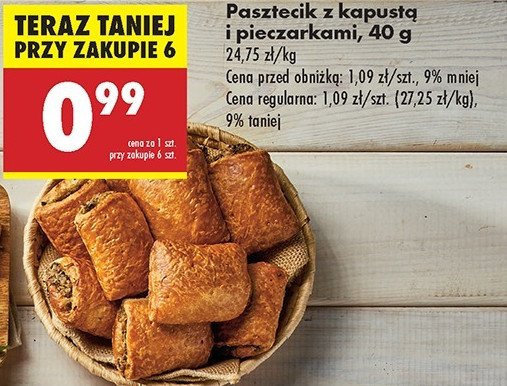 Pasztecik z kapustą i pieczarkami promocja
