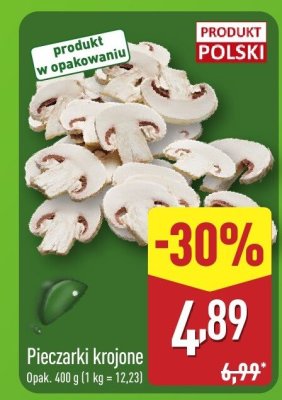 Pieczarki krojone promocja w Aldi