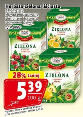 Herbata zielona liściasta promocja w Prim Market