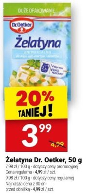 Żelatyna Dr. Oetker, 50 g promocja w Twój Market