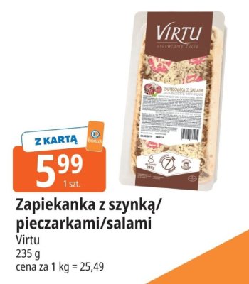 Zapiekanka z szynką/pieczarkami/salami Virtu promocja w Leclerc