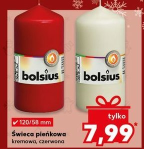 Świeca pieńkowa 120/58 czerwona Bolsius promocja