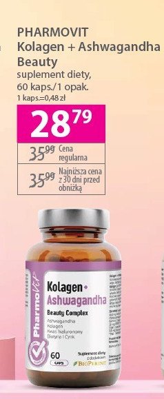 Suplement kolagen + ashwagandha Pharmovit promocja