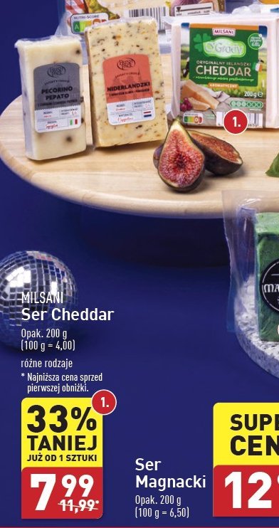 Ser cheddar aromatyczny Milsani promocja w Aldi