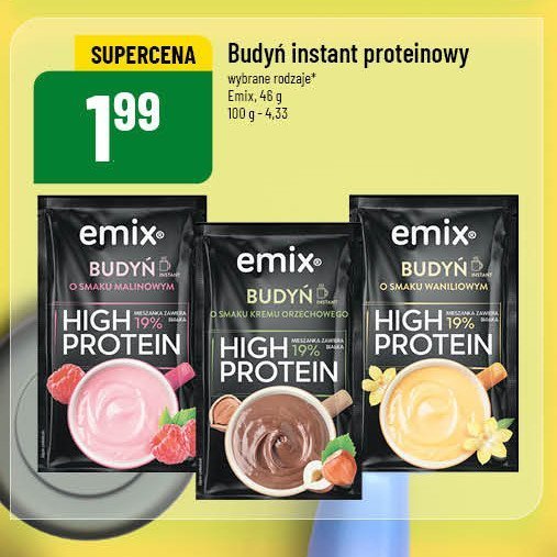 Budyń high protein malinowy Emix promocja w POLOmarket