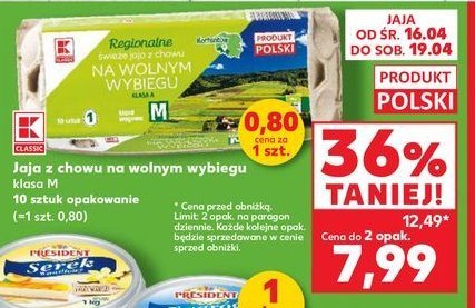 Jaja z wolnego wybiegu klasa m K-classic promocja