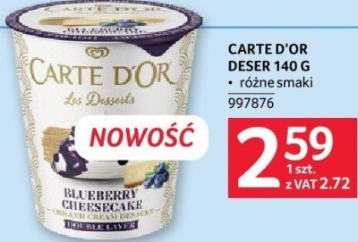 Ser Carte d'Or deser 140g różne smaki promocja w Selgros