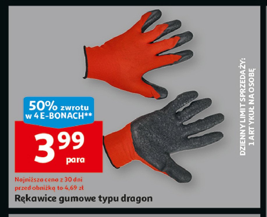 Rękawice gumowe typu dragon promocja w Auchan