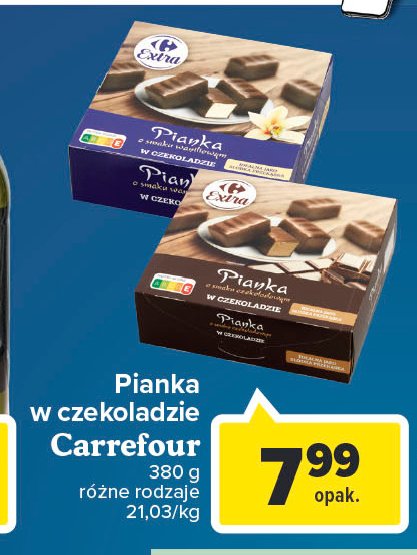 Pianka o smaku waniliowym w czekoladzie Carrefour extra promocja