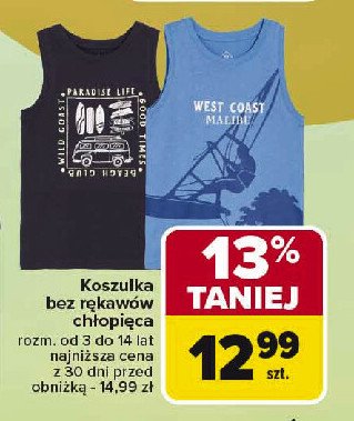 Koszulka bez rękawów chłopięca 3-14 lat promocja w Carrefour