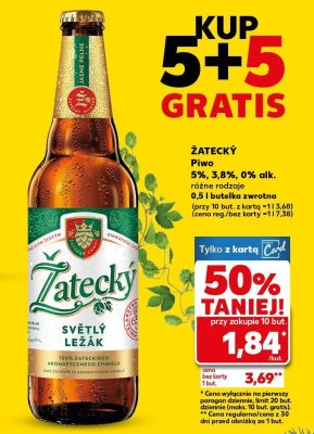 Piwo Żatecký różne rodzaje promocja w Kaufland