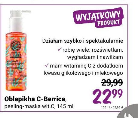 Peeling-maska rewitalizujący Natura siberica oblepikha c-berrica promocja