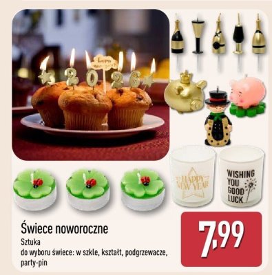 Świece noworoczne podgrzewacze promocja w Aldi