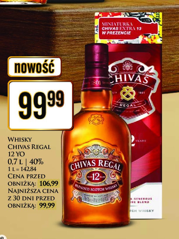 Whisky karton Chivas regal 12 promocja