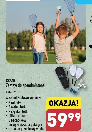 Zestaw do badmintona z pacho艂kami i torb膮 CRANE promocja
