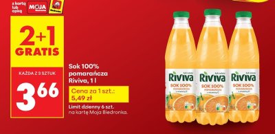 Sok 100% pomarańcza 1 l promocja w Biedronka