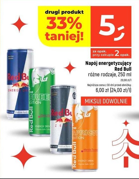 Napoj energetyczny Red bull apricot promocja