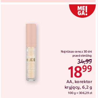 Korektor kryjący 402 beige Aa gentle nude promocja w Rossmann