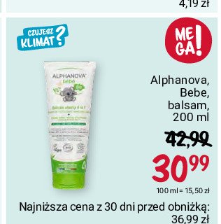 Balsam oliwny do twarzy, ciała i okolic pieluszkowych dla niemowląt ALPHANOVA BEBE promocja