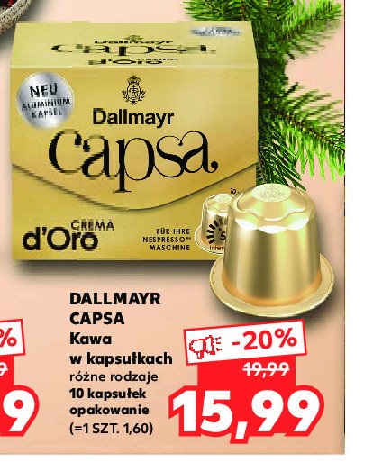 Kawa w kapsułkach Dallmayr capsa crema d'oro promocja