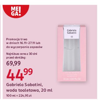 Woda toaletowa GABRIELA SABATINI HAPPY LIFE promocja w Rossmann