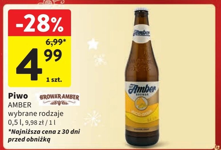 Piwo miód imbir Amber promocja w Intermarche