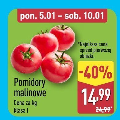 Pomidory malinowe Aldi promocja w Aldi