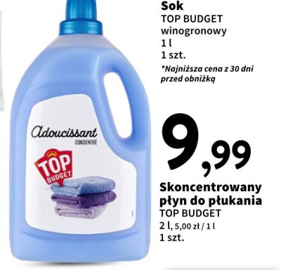 Sok winogronowy TOP BUDGET promocja w Intermarche