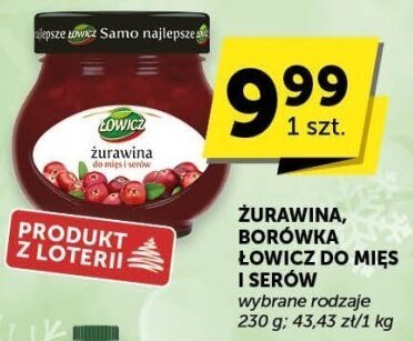 Żurawina, borówka, łowicz do mięs i serów promocja w Groszek