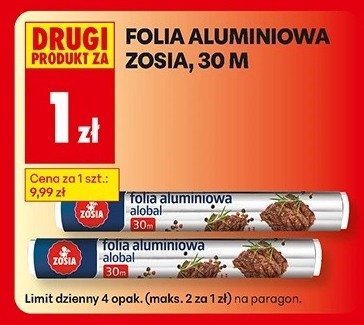 Folia aluminiowa Zosia, 30 m promocja w Biedronka