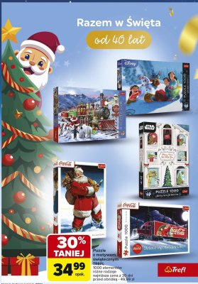 Puzzle z motywem świątecznym 1000 el. różne rodzaje promocja w Carrefour