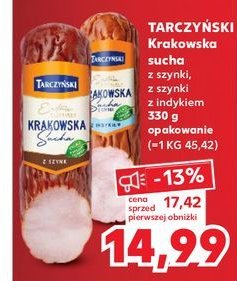 Kie艂basa krakowska sucha z indykiem Tarczy艅ski promocja