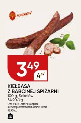 Kiełbasa z bażyny i spiżarni promocja w Chata Polska