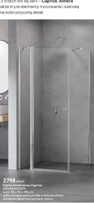 Kabina prysznicowa kwadratowa Caprice chrom promocja w Castorama