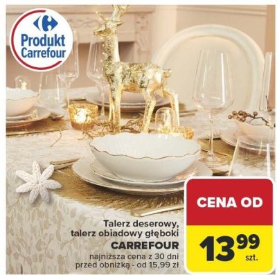 Talerz deserowy, talerz obiadowy głęboki CARREFOUR promocja w Carrefour