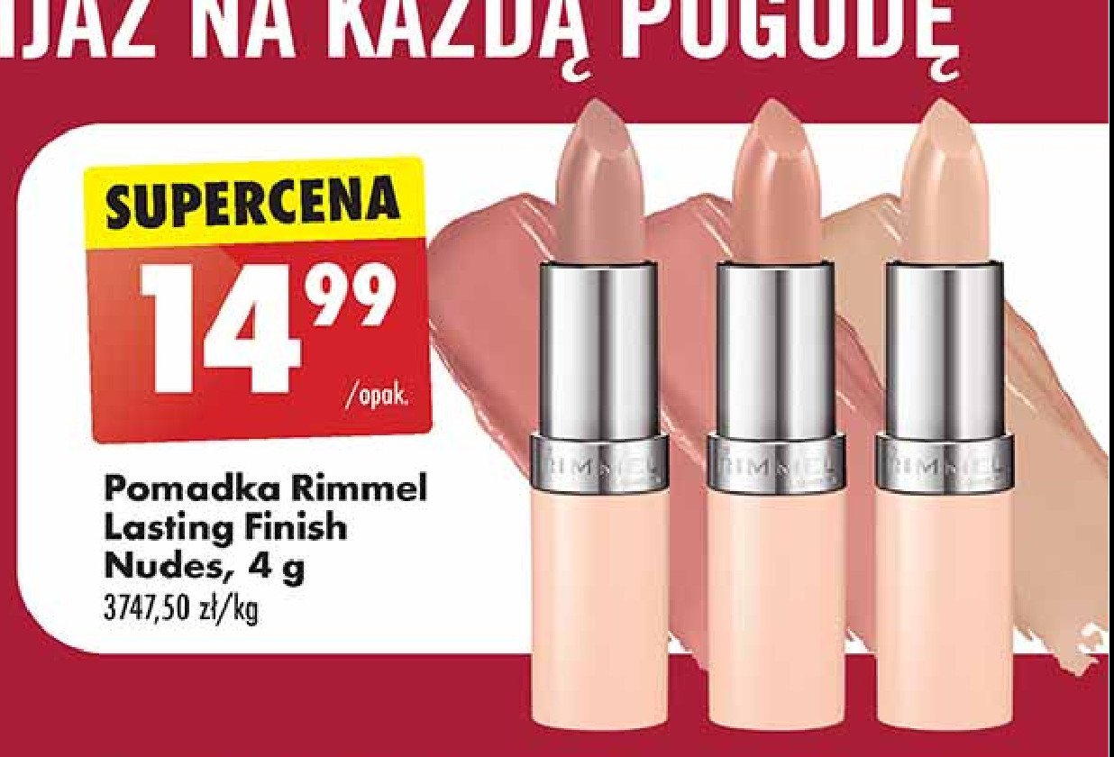 Szminka do ust nr 45 Rimmel lasting finish promocja w Biedronka