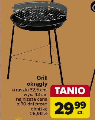 Grill okr膮g艂y 32.5 cm wys. 43 cm promocja