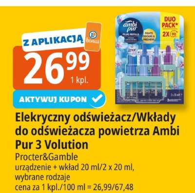 Elektryczny odświeżacz/Wkłady do odświeżacza powietrza Ambi Pur 3 Volution Procter&Gamble promocja w Leclerc