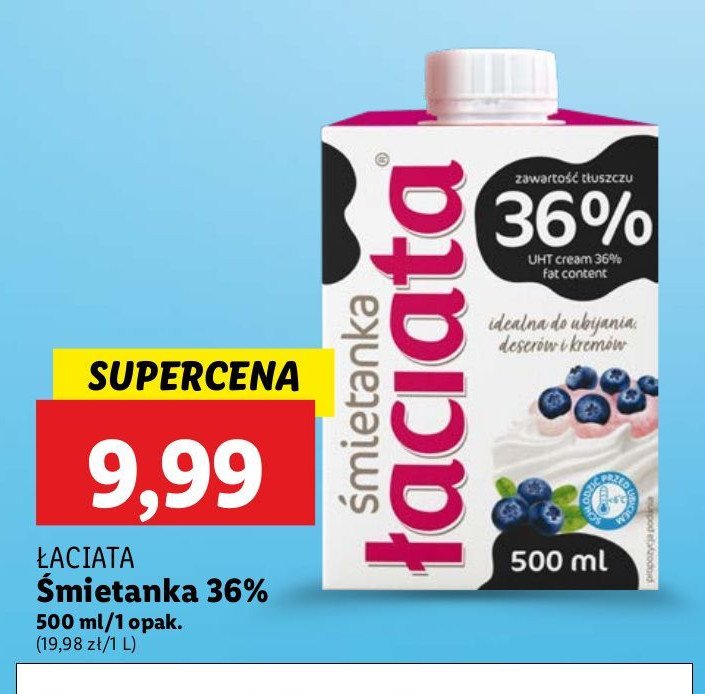 Śmietanka 36 % Łaciata promocja