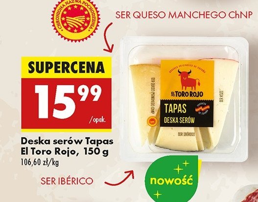 Deska serów tapas El toro rojo promocja w Biedronka