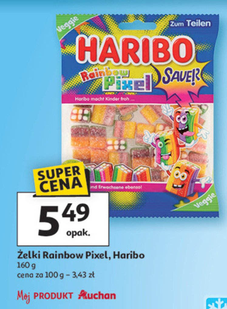 Żelki kwaśne Haribo rainbow promocja w Auchan