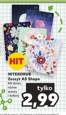 Zeszyt a5/60 kartek shape Interdruk promocja
