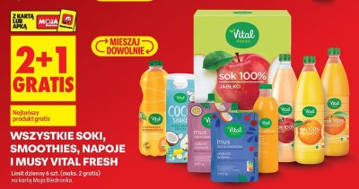 Sok Vital Fresh mieszanka pomarańcza 1l promocja w Biedronka