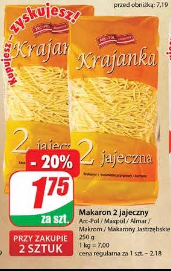 Makaron krajanka 2 jajeczna ARC-POL CZANIEC promocja