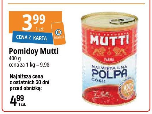 Przecier pomidorowy polpa cosi Mutti promocja