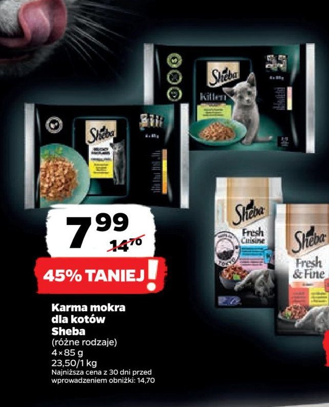 Karma dla kota wybór smaków w sosie Sheba kitten promocja