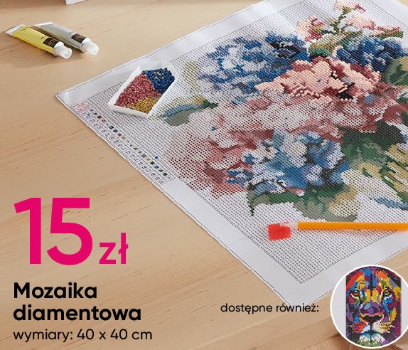 Mozaika diamentowa 40 x 40 cm promocja w Pepco